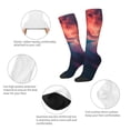 thumbnail image 3 of JUNZAN Cosmic Paint Swirl Pattern Fun Novelty Knee Warmer High Socks, 3 of 6