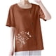 thumbnail image 1 of Vestidos Casuales Para Mujer, Blusas De Mujer De Moda Blusa informal de lino con cuello redondo, manga corta y botones para mujer, 1 of 5