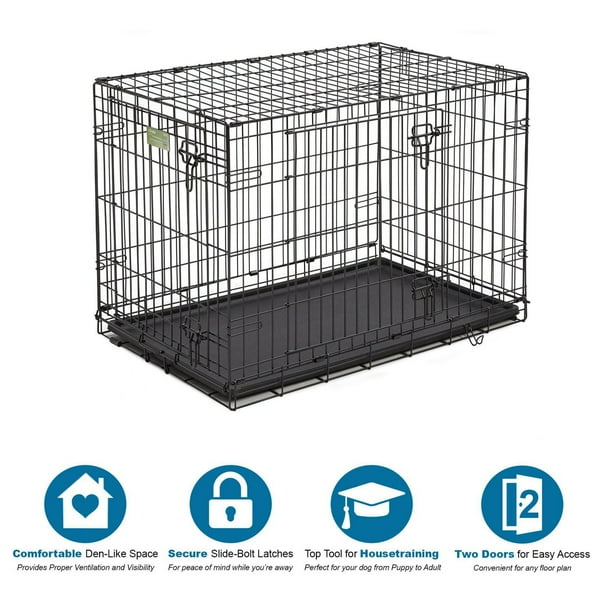 MidWest iCrate Double-Door Folding Dog Crate with Divider Panel