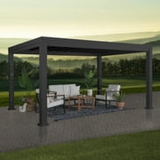 Backyard Discovery Trenton 14'x12' Modern Galvanized Steel Pergola, Sail Canopy, PowerPort