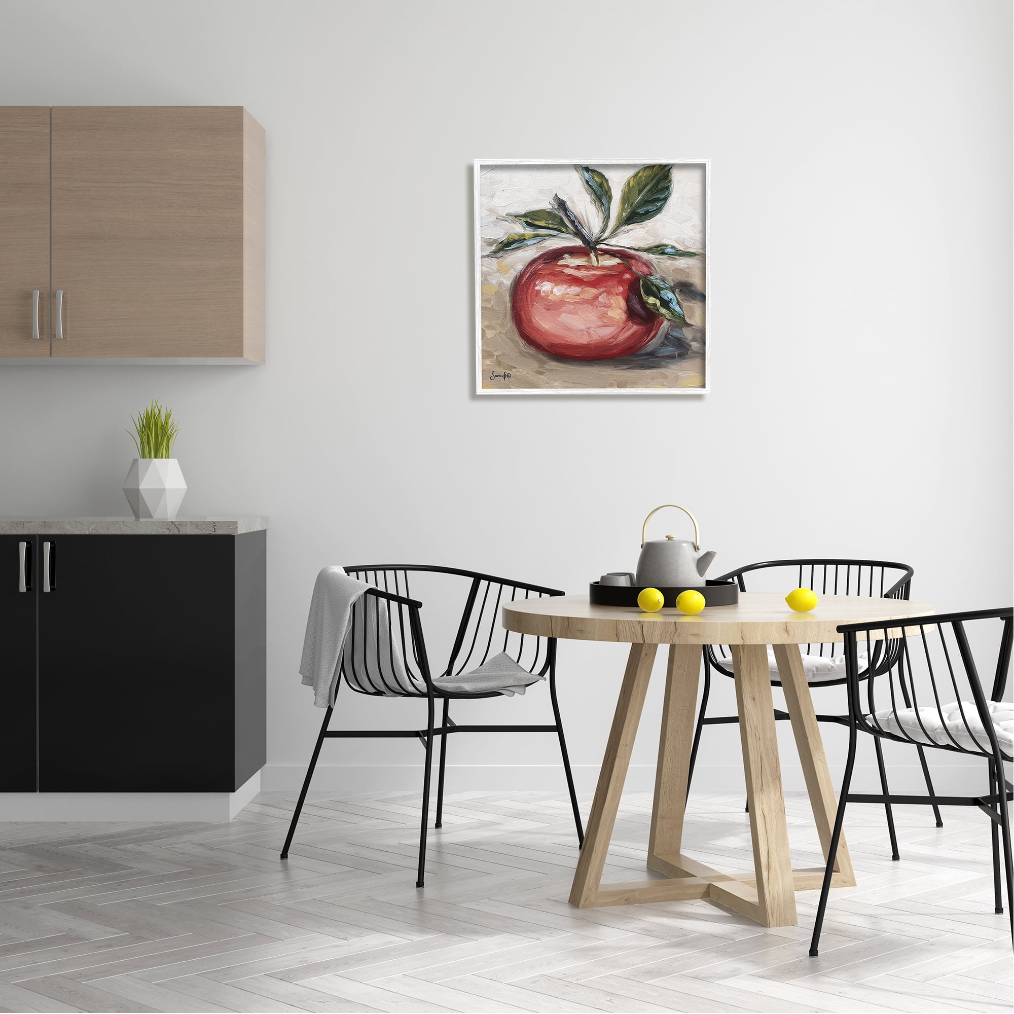 Stupell Industries Traditional Apple Painting Food & Beverage Painting White Framed Art Print Wall Art, 24 x 24