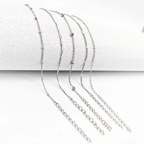 YYKihy Anklets For Women Plated Ankle Bracelets Trendy Boho Anklets Set Adjustable Dainty Cute Diamond Beaded Heart Non Tarnish Summer Beach Jewelry Gift 10 PCS