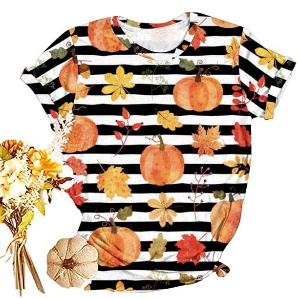 Fiudx Camisetas para Mujer Camiseta Casual de Manga Corta con Estampado Navideño para Mujer