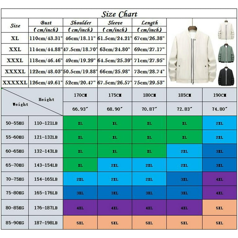LEEy-world Mens Jacket Winter Men's Jacket Full Zip Stand Collar