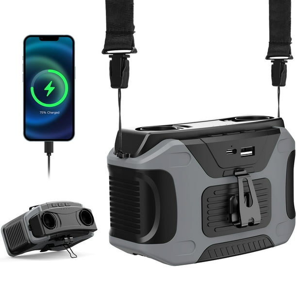 Ventilador de cintura portátil RowXubau, 20000 mAh, recargable, 5 velocidades