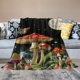 thumbnail image 5 of FCXZI Lightweight Flannel Blanket, Mushrooms Butterflies Full Moon, Soft Warm 50*60in, 5 of 7
