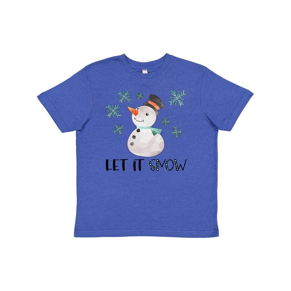 Inktastic Let It Snow Cute Snowman in Hat and Scarf Youth T-Shirt