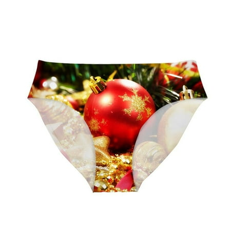 

Raeneomay Womens Lingerie Sales Clearance Women s Christmas Printed Underwear Briefs Lce Silk Casual Comfortable Underwear Women s Underwear