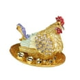thumbnail image 4 of Ornamento de pollo de la gallina Ornamento de pollo Organizador de joyas únicas Estatua de gallina para el jardín de la sala de granja de regalos de Púrpura, 4 of 8