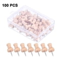 thumbnail image 2 of Heldig 100 Pieces Wood Push Pins Round Head Wooden Pushpins Wooden Thumb Tacks with Steel Needle Point Decorative Wooden Push Pins for Map Photos Documents Bulletin BoardsB, 2 of 9