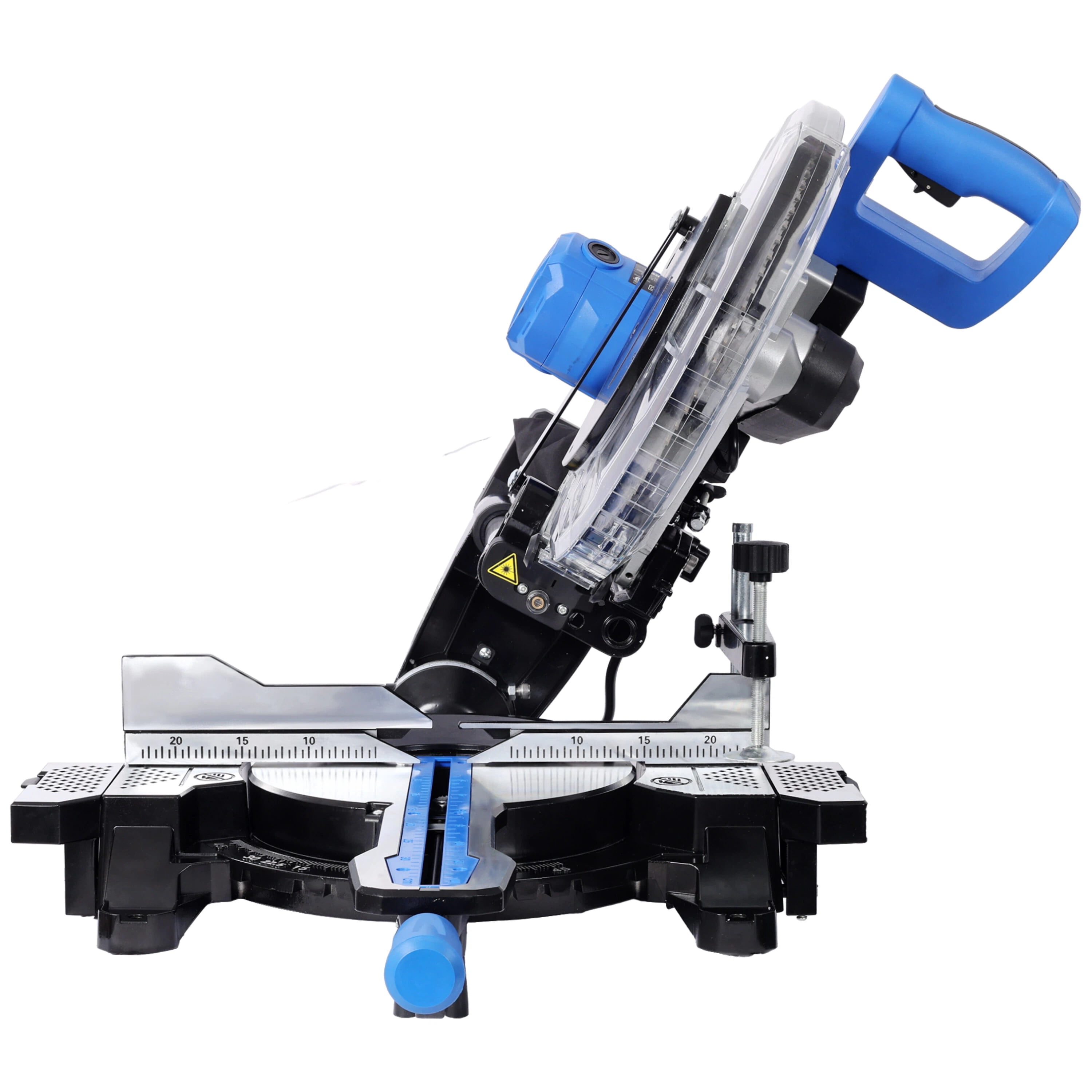 LuckyNote 12-Inch Dual Bevel Sliding Miter Saw with Laser Guide, 80T Blade, 15A Motor, 4.2"x13" Cutting Capacity Black+Blue