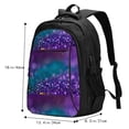 thumbnail image 5 of Balery Purple and Green Glitter Print USB Charging Backpack for Men and Women - Water-Resistant, Anti-Theft Laptop Backpack with USB Port for Travel, Work, School, and College, 5 of 7