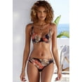 thumbnail image 3 of LASCANA Women's Palm Print Mid Rise Bikini Swimsuit Bottom Ruching, 3 of 6