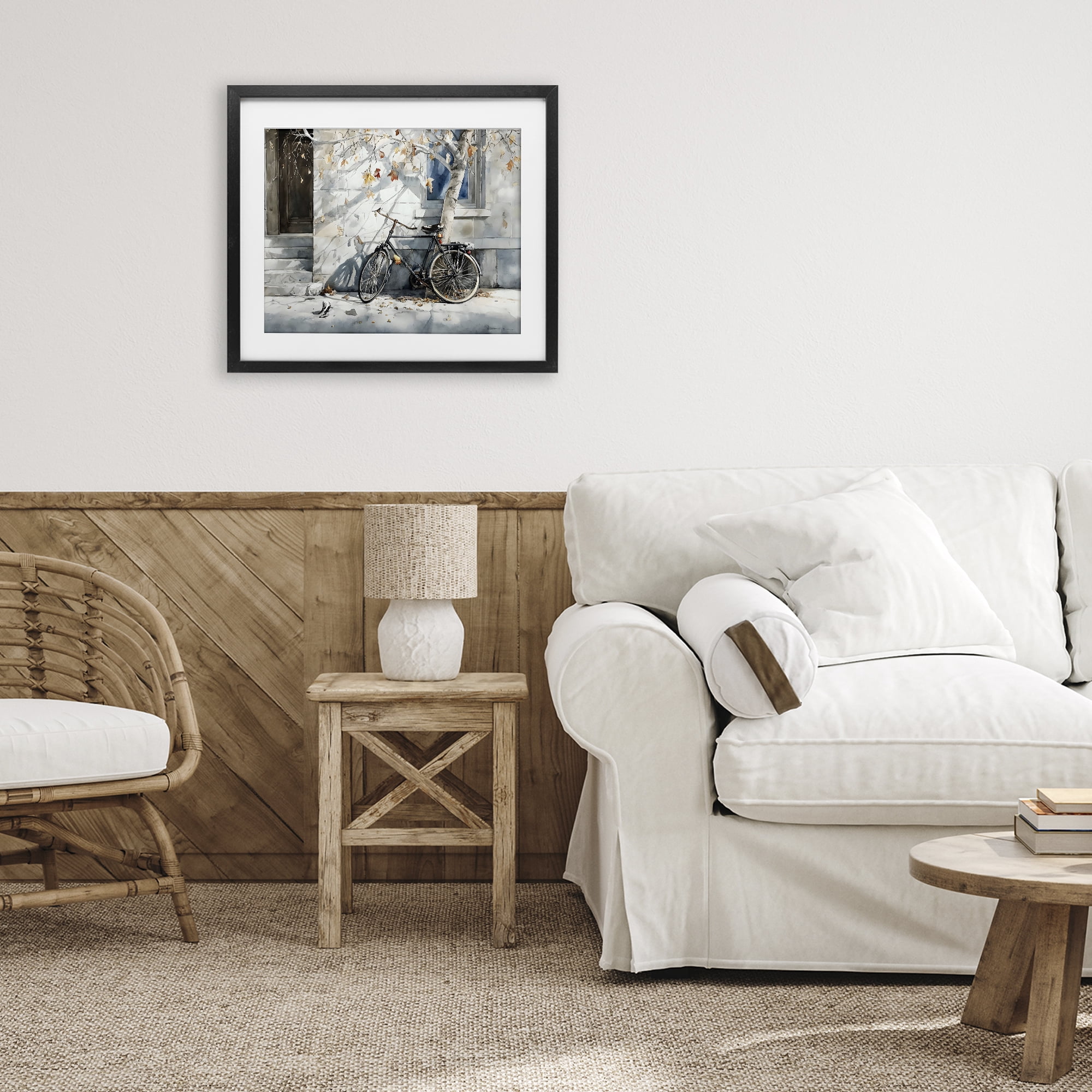 Stupell Industries Autumn Ride on Quiet Street Black Framed Print Under Glass, design by Franklyn Gregory