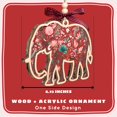 thumbnail image 3 of Ornamento navideño TEEBIM de madera de elefante y acrílico para mujer, 3 of 7