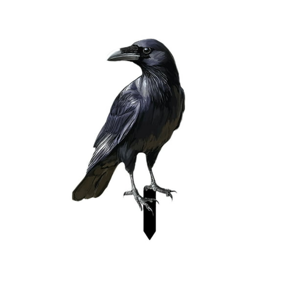 Uutvery Halloween Crow Decorations Black Birds Yard Stake for Garden Party Plastic Crow Decoy for Hunting Christmas Tree Topper Outdoor Ornaments Spooky Themed Display Accessories