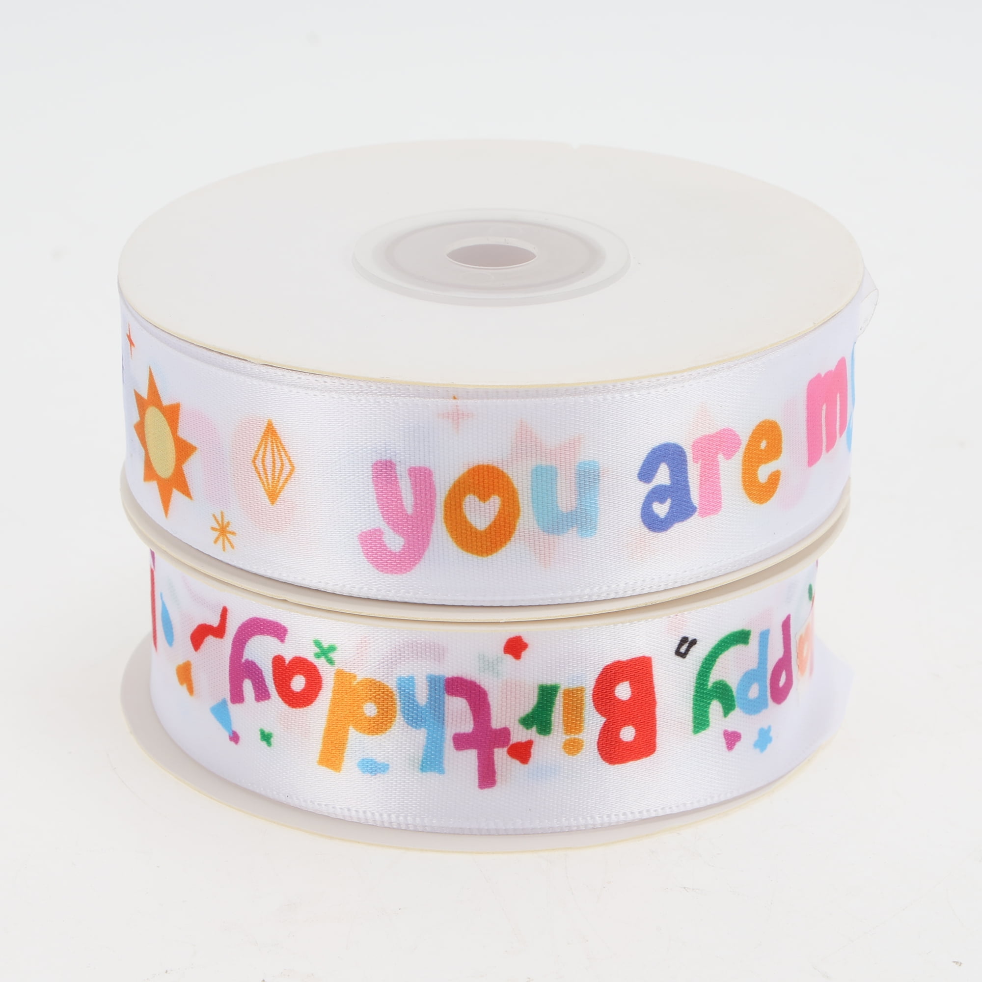 Unique Bargains Reusable Letter Pattern Gift Ribbon 0.98"x72.18' 1Pc [Letter]