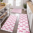 thumbnail image 2 of Pink Breast Cancer and Pioneer Flower Kitchen Rugs Sets Of 3,Kitchen Runner Rugs Non Skid Washable,Decorative Kitchen Floor Mats for Kitchen,Sink,Laundry,17"x30"+ 17"x47" + 17"x59", 2 of 6