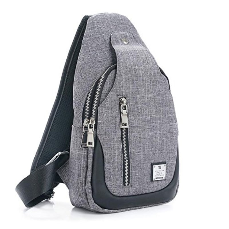 Sling Bag Chest Shoulder Backpack Crossbody Bags for Men Women Travel Outdoors Large grey ...