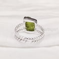 thumbnail image 5 of Natural Peridot Ring, Rough Peridot Gemstone Ring, August Birthstone, Twist Double Band, 925 Sterling Silver, Womens Ring, Christmas, Thanksgiving, Handmade, Statement Jewelry, Rough Gemstone Jewelry, 5 of 5