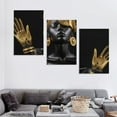 thumbnail image 4 of FLORID  Canvas Wall Art Painting African Woman Pictures Modern Gold Black Woman Holding Gold Jewelry Posters Prints Artwork Home Decor for Living Room Bedroom Office Framed Ready to Hang, 4 of 4