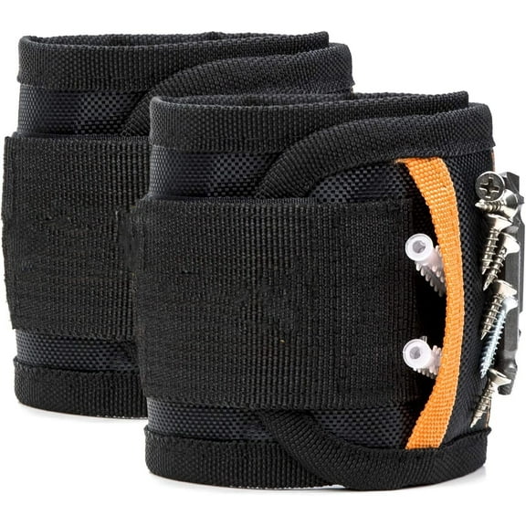 Duslogis Magnetic Wristband For Holding Screws, Nails and Drilling Bits - 10 Strong Magnets - Men & Women's Tool Bracelet - Gift Ideas for Dad, Husband, Handyman or Handy Woman, 2 Pack