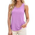 thumbnail image 3 of Workout Tops for Women Sleeveless Athletic Tank Tops Solid Color UPF 50+ Running Tanks with Side Slits Loose Fit Gym Yoga Shirt, 3 of 6