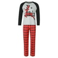 thumbnail image 2 of Matching Family Christmas Pajamas, Long Sleeve Letter Elk Raglan Tops + Plaid Pants Set Family Matching Pajamas Set, 2 of 10