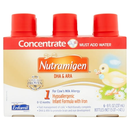 Nutramigen Baby Formula - 8 fl oz Concentrate Plastic Bottles - 6 ct, Pack of 4