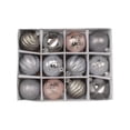 thumbnail image 1 of Cateissary Decoración festiva de regalo de Navidad, adornos de bolas, paquete variado, caja de bolas galvanizada pintada para colgar Kits de decoración para fiestas Versión plateada, 1 of 6