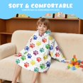 thumbnail image 5 of Dog Paw Print Multicolor White Pattern Lamb Fleece Blanket Hoodies for Teens ,Teens Oversize Sherpa Wearable Hooded Blanket Sweatshirt with Super Pockets, 5 of 6