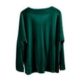 thumbnail image 6 of Spring Tops for Women Homenesgenics Clothes under $5.00 Fashion Versatile Temperament Women Solid Golden Velvet Long Sleeved V-Neck Top/Green XXL, 6 of 6