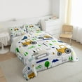 thumbnail image 3 of jejeloiu Cute Cartoon Excavator Bedding Comforter Set,Construction Vehicles Twin Comforter Sets,Orange Gray Green Bedding Set For Boys Kids,Breathable Home Decor Reversible,2 Pieces, 3 of 8