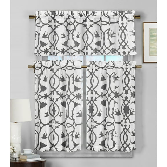 Serafina Home Geometric Kitchen Curtain & Tier Set