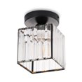 thumbnail image 1 of Tignapoo Modern Nordic Ceiling Light for Hallway, Foyer, and Closet - Square Black Crystal Iron Fixture with E26/E27 Socket (Bulb Not Included) - 110-130V/220-240V, 1 of 6