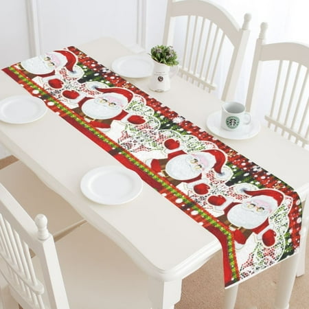 Mypop Christmas Santa Claus Snowflake Table Runner Home Decor