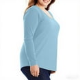 thumbnail image 3 of Horkkom Long Sleeve Shirts for Women Plus Size V Neck Fall Tops Casual Solid Color Blouse M, 3 of 6
