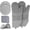 Gray, variant on 8Pcs Oven Mitts and Pot Holders, Silicone Oven Mitts and Hot Pads Sets with Mini Oven Gloves and Dish towels, Oven Gloves Soft Cotton Lining, Waterproof, BPA-Free, Black