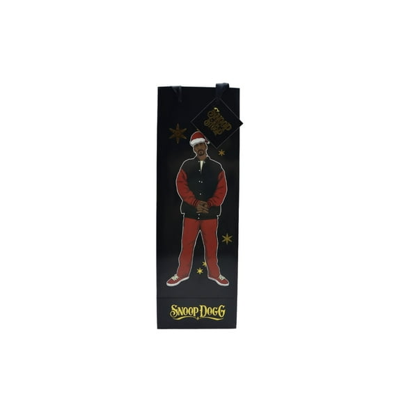 Snoop Dogg Black Paper Wine Gift Bag, 13.25"