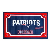 Team Sports America NFL New England Patriots Embossed Outdoor-Safe Mat - 30" W x 18" H Durable Non Slip Floormat for Football Fans
