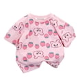 thumbnail image 3 of NAISIBABY Girls Cotton T-Shirt (6M-8T), Cute Graphic Short Sleeve Crewneck Summer Casual Fashion Tees Pink 7T, 3 of 6