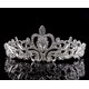 thumbnail image 1 of Bridal Princess Austrian Crystal Tiara Wedding Crown Veil Hair Accessory Silver, 1 of 4