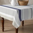 thumbnail image 4 of Gray Stripe Table Cloth Waterproof Tablecloths, Modern Abstract Art Navy Blue Striped Rustic Tablecloth Dining Table Cover for Kitchen Party Tabletop Outdoor, Square Tablecloth 60x60 Inch, 4 of 8