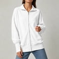 thumbnail image 4 of DISKEBUISS Women's Ribbed Full Zip Up Jacket Stand Collar Long Sleeve Sweatshirt Coat with Thumb Holes & Pockets for Fall Winter, 4 of 7