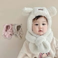 thumbnail image 4 of Cheers.US Plush Novelty Animal Hat Beanie 2 In 1 Lovely Appearance Warm Children Hat Cartoon Bear Ear Plush Girls Scarf Hat for Outdoor, 4 of 8