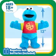 Sesame Street Sing-Along Cookie Monster 13-inch Plushie Stuffed Animal, Blue Baby and Toddler Toys
