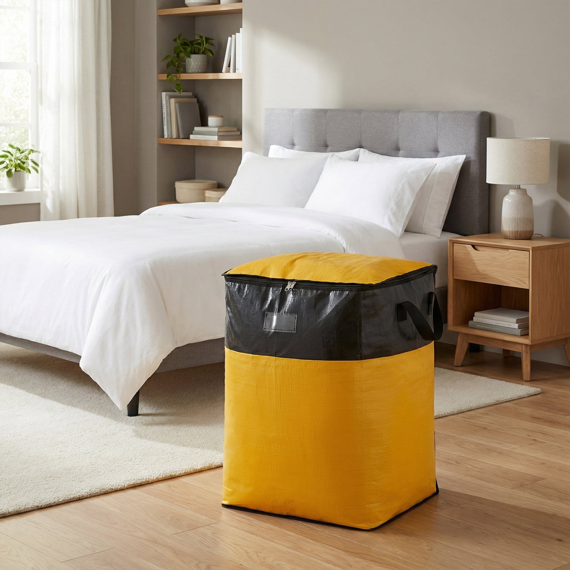 Unique Bargains Storage Bags for Organizing Closet Organizers Yellow 19.7"x15.7"x26"