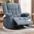 thumbnail image 4 of JMYMRY Recliner Chair, Swivel Rocker Recliner for Adults, Recliner Chair with Heat and Massage, Manual Recliner with Cup Holders for Living Room, Blue, 4 of 13