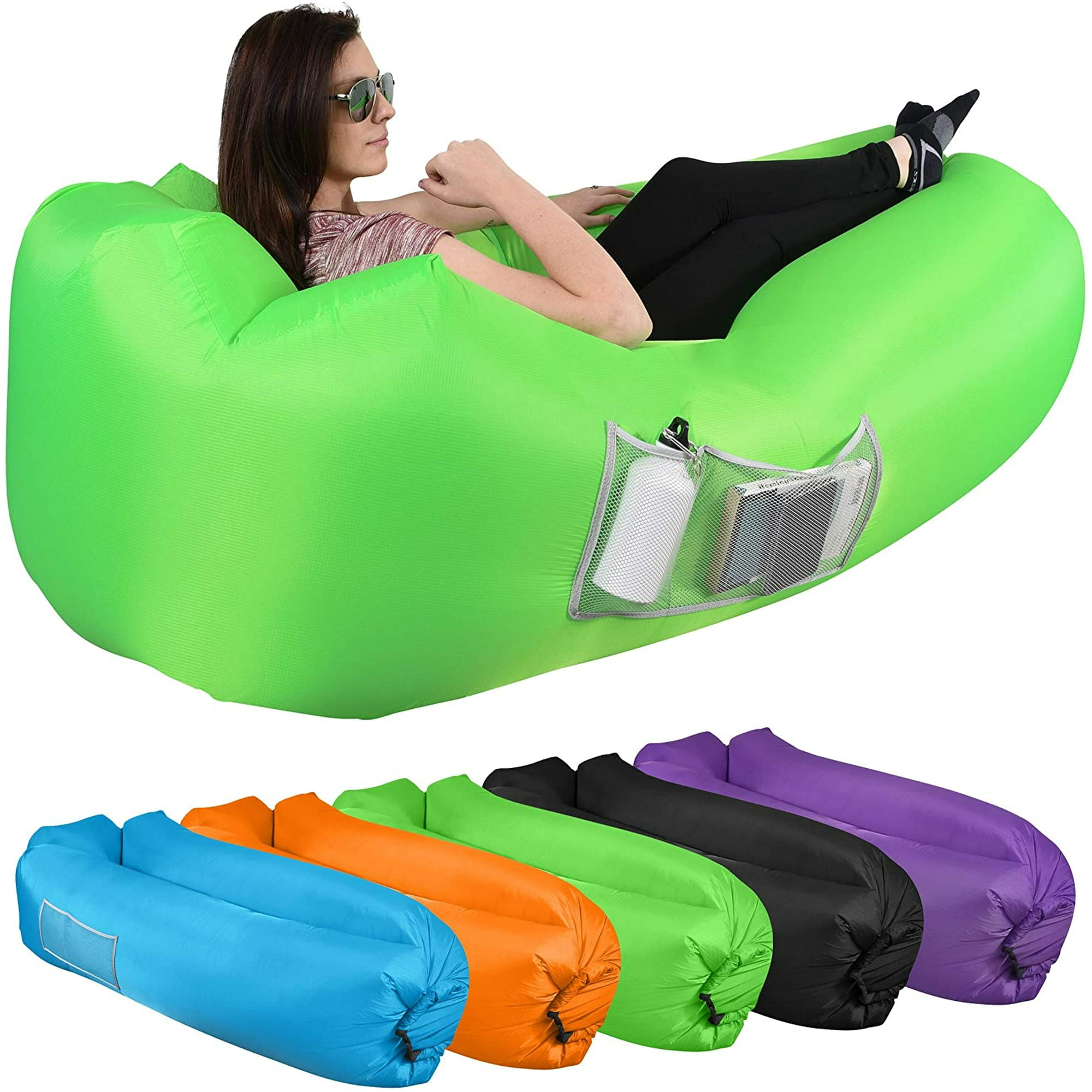 Rongmo Inflatable Lounger Air Sofa Hammock Portable water Proof Anti Air Leaking Design Ideal Couch For Backyard Lakeside Beach Traveling Camping Pic