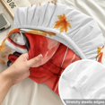 thumbnail image 4 of Full Size Fitted Sheet Set - Red Truck Fall 3 Piece Bedding Sets 16" Deep Pocket Fitted Sheet with 2 Pillowcases, Orange Pumpkins Maple Leaf Botanical Thanksgiving Brushed Microfiber Hotel Bed Sheets, 4 of 9